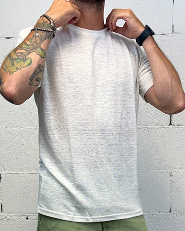 T-Shirt 100% lino GIANNI LUPO Bianca