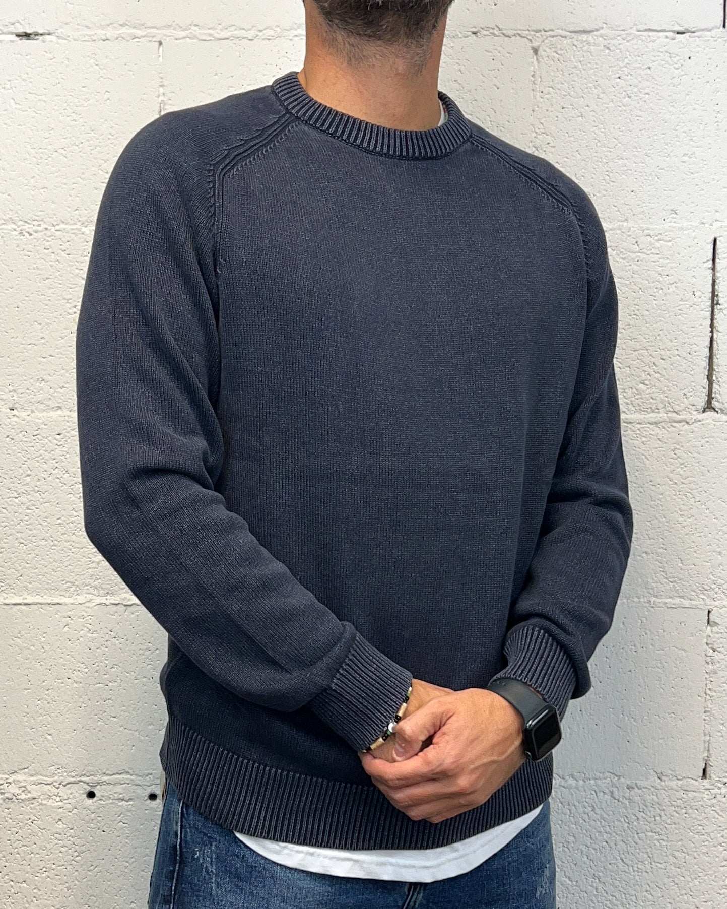 Maglione 100% Cotone OVER-D Raglan Blu