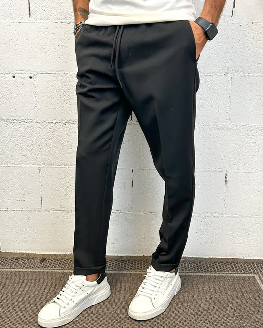 Pantalaccio Slim Fit OVER-D Nero Tasca Filetto