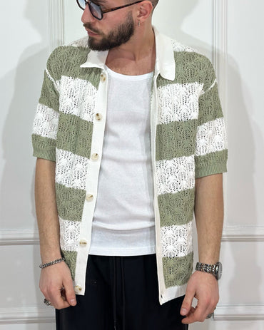 Camicia Filo QYB Righe Verde