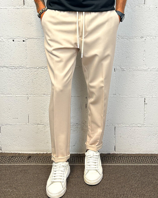 Pantalaccio Slim Fit OVER-D Beige Tasca Filetto