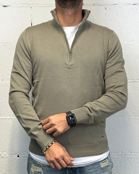 Pull Zip GIANNI LUPO Camel Viscosa