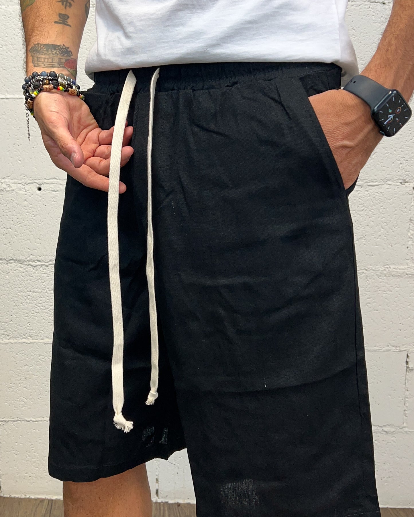 Bermudone Lino CHROY nero