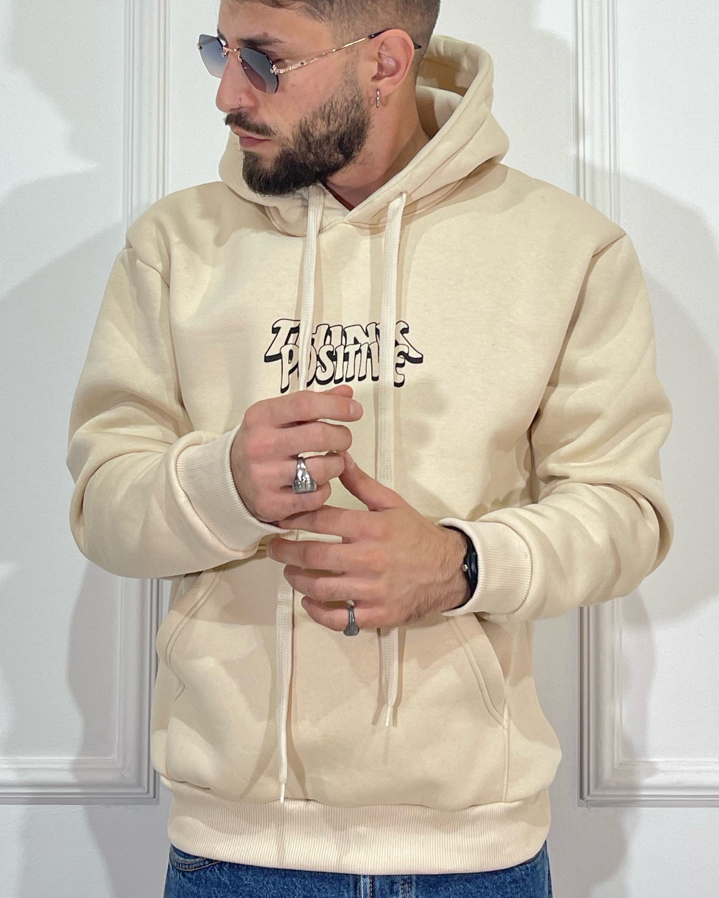 Felpa ADON Think Positive Beige