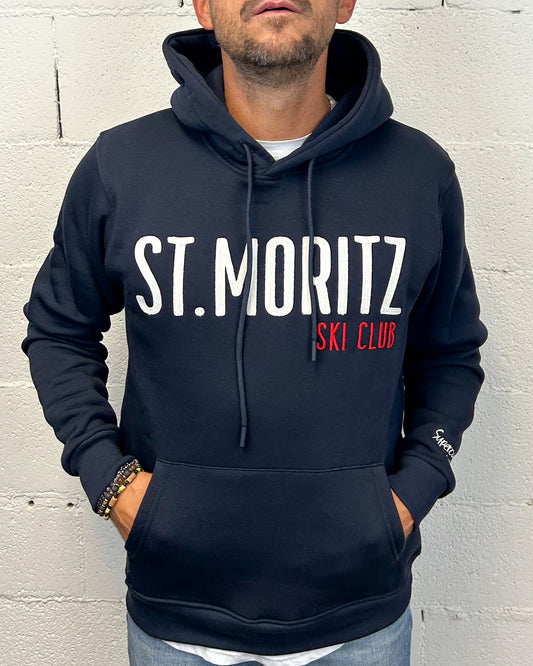 Felpa Cappuccio SUPERCULTURE St.Moritz Blu