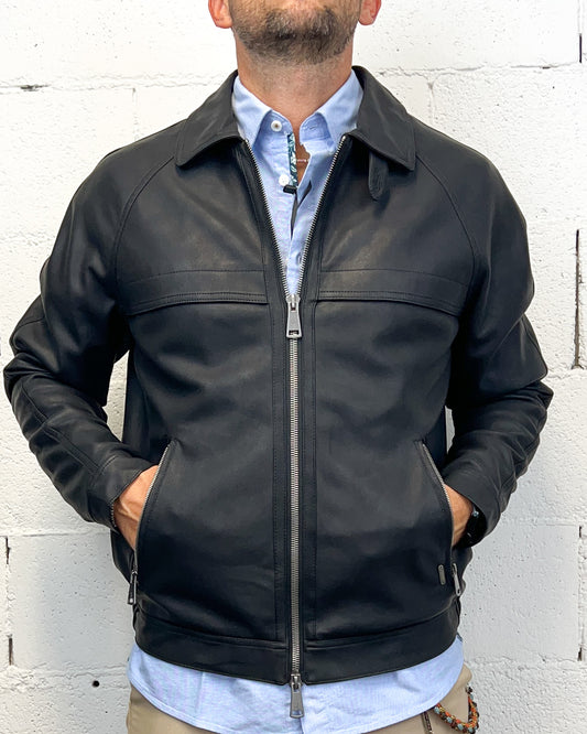 Giacca Camicia Ecopelle GIANNI LUPO Black
