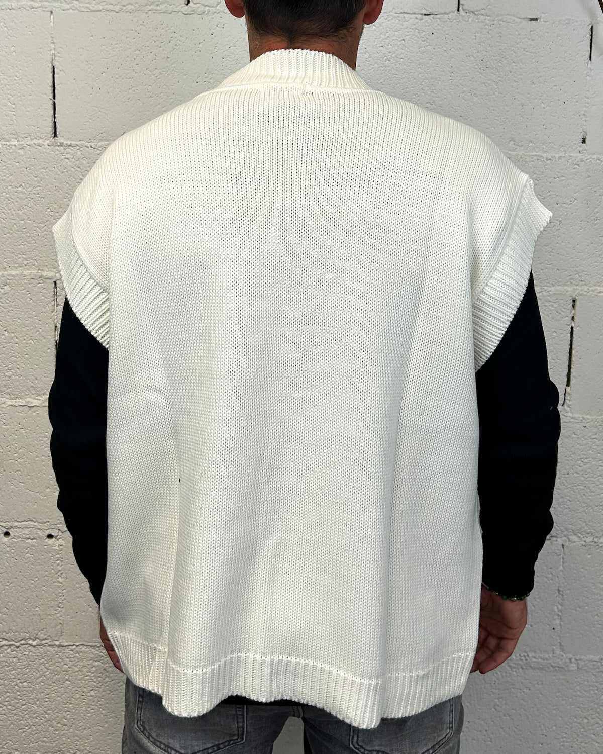 Gilet Collo Lupetto OVER-D Cropped Panna