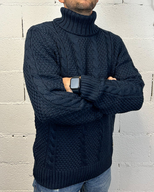 Dolcevita GIANNI LUPO trecce Blu Navy