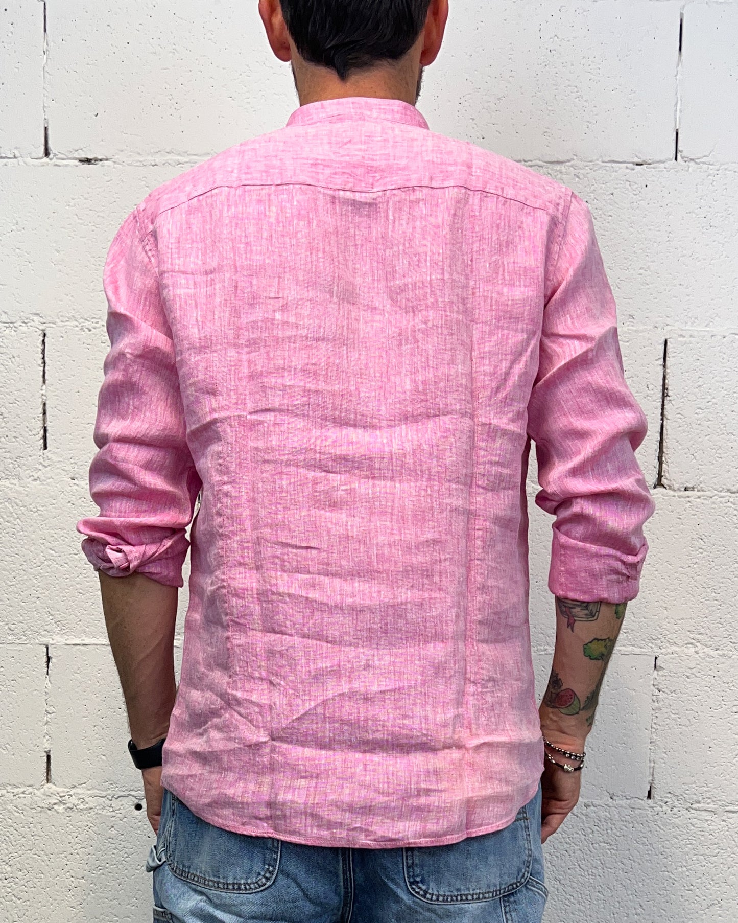 Camicia Lino GIANNI LUPO Mélange Magenta