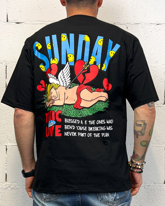 T-shirt BoxFit Crop DROPIN Toxic Love Black