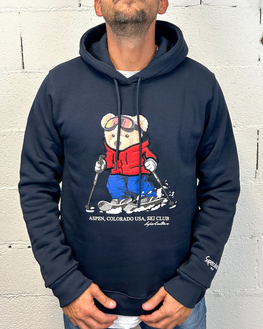 Felpa Cappuccio SUPERCULTURE Teddy Aspen Blu