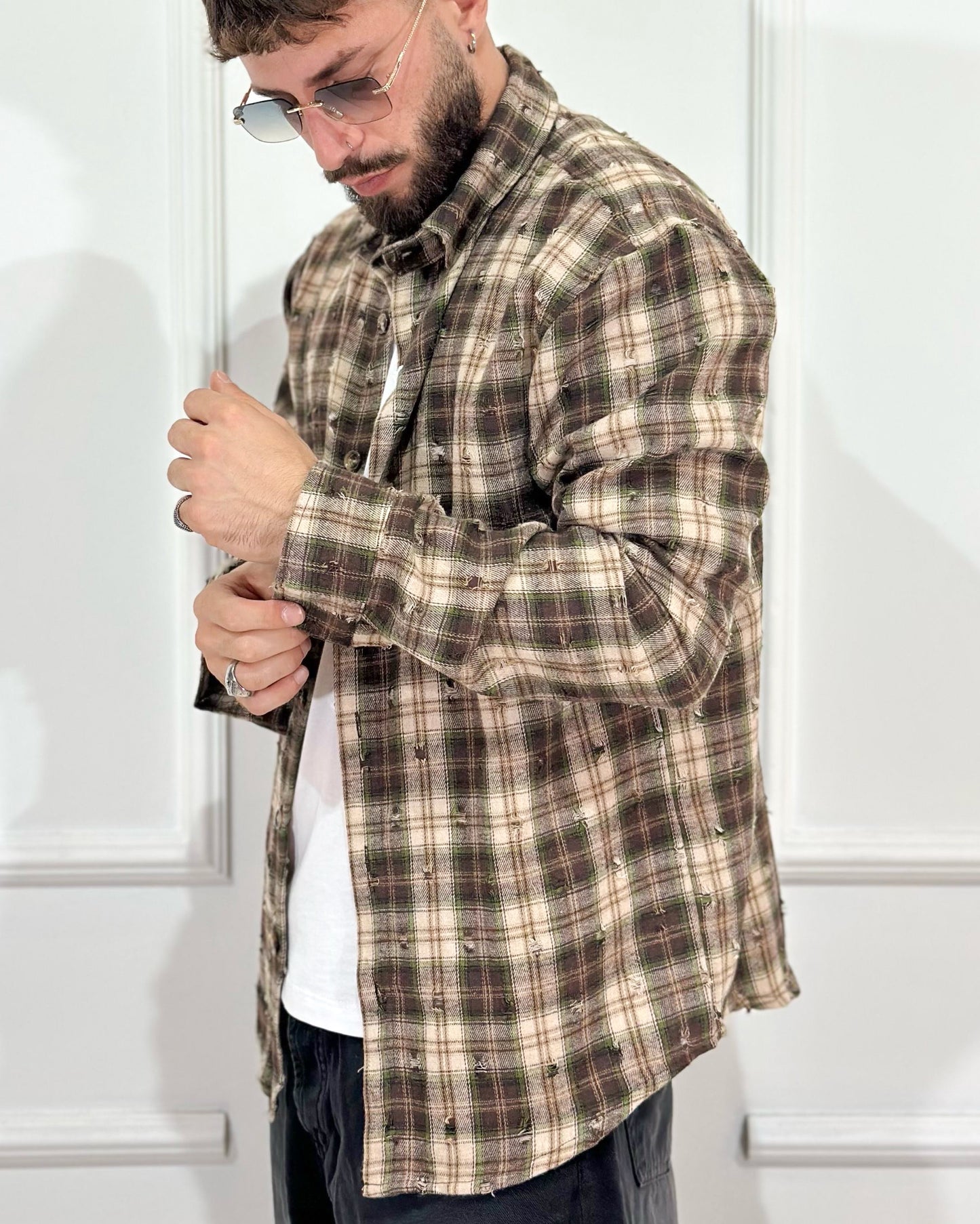 Camicia check CHROY con rotture