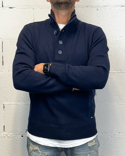 Pull Bottoni/Zip GIANNI LUPO Blu