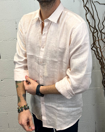 Camicia Lino Classic GIANNI LUPO Pink