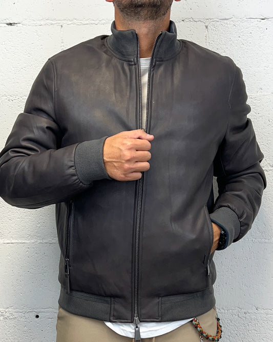 Bomber Ecopelle/Piumino Reversibile 2in1 GIANNI LUPO Dark Grey