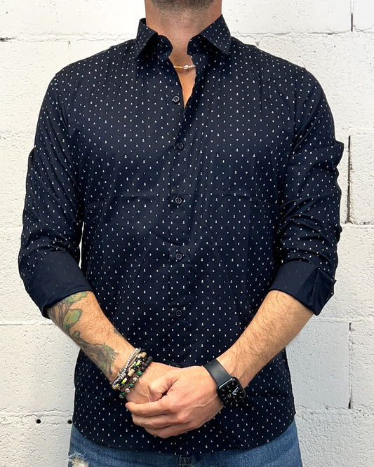 Camicia Cotone LURVY Anchor Black