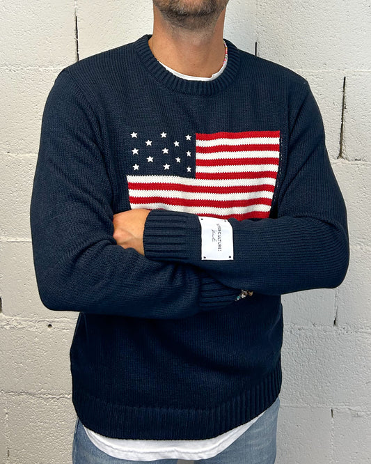 Pullover SUPERCULTURE America Blu