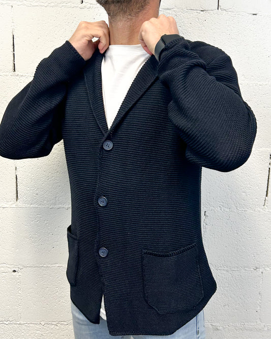 Giacca Cardigan 3 Bott. OVER-D Blu