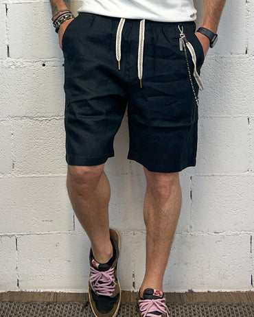 Bermuda Lino GIANNI LUPO Nero