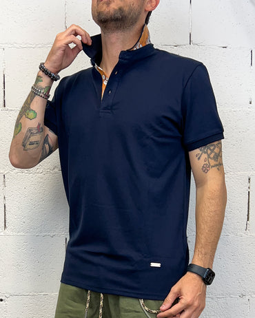 Polo Navy GIANNI LUPO Hawaii Orange