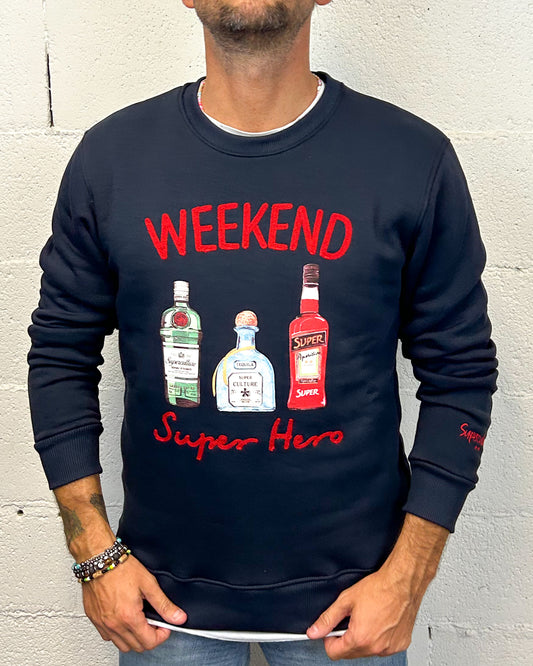 Felpa SUPERCULTURE Weekend Hero Blu
