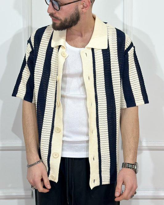 Camicia Filo QYB panna/blu