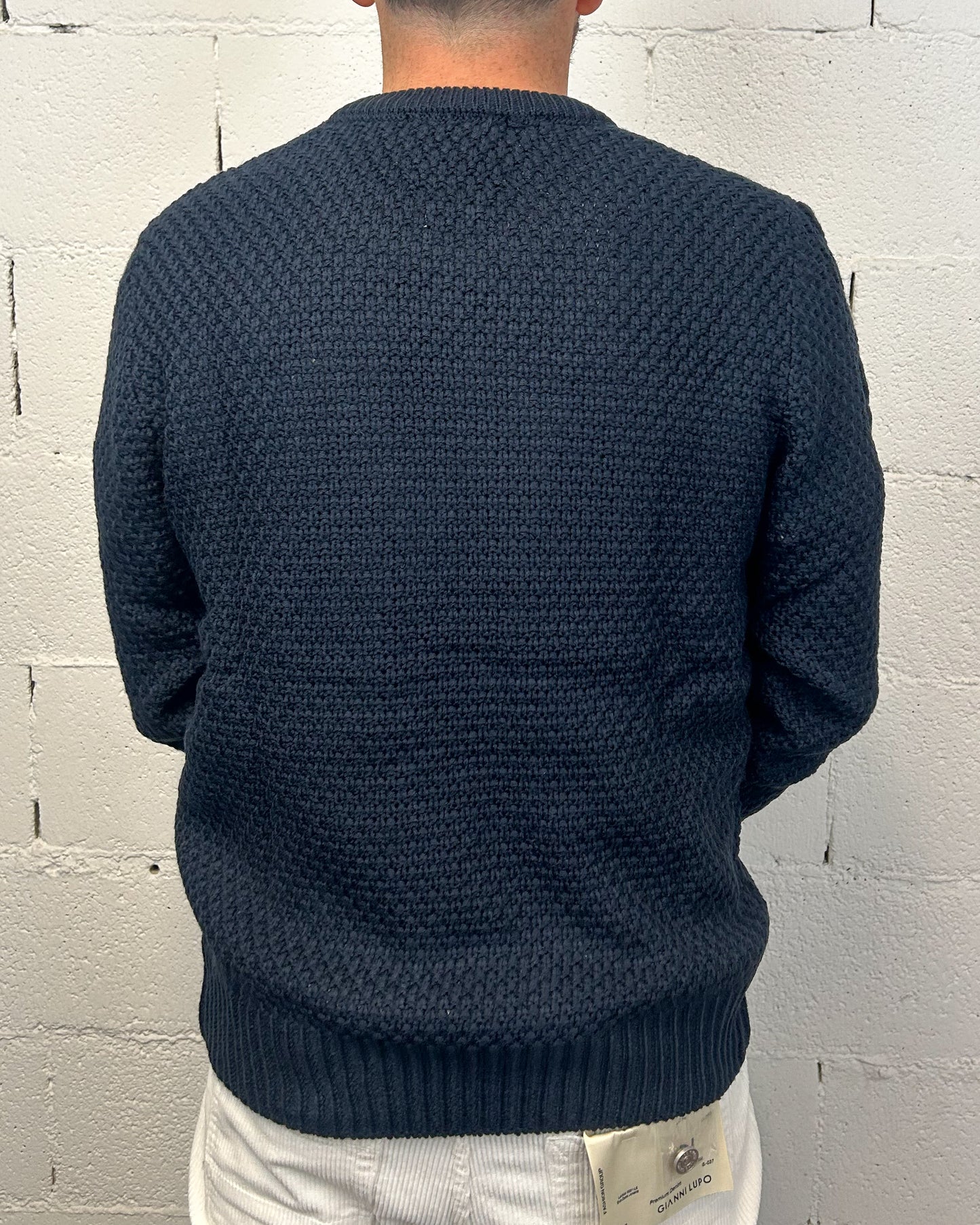 Maglione GIANNI LUPO trecce Blu Navy