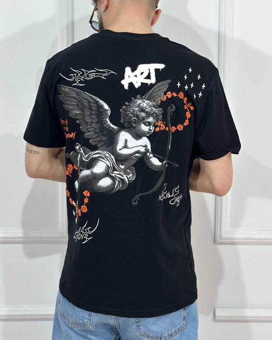 T-Shirt ONLYONE Wasted Art Nera