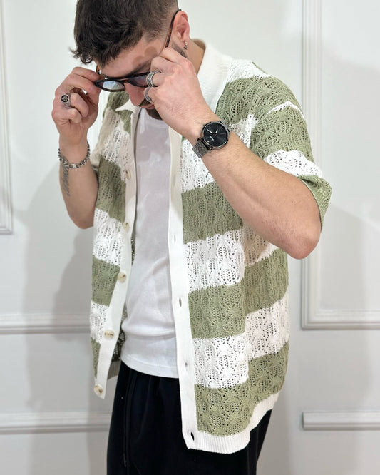 Camicia Filo QYB Righe Verde