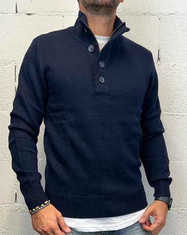 Pull Bottoni/Zip GIANNI LUPO Blu