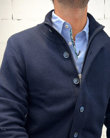 Cardigan Pull Bottoni/Zip GIANNI LUPO Navy