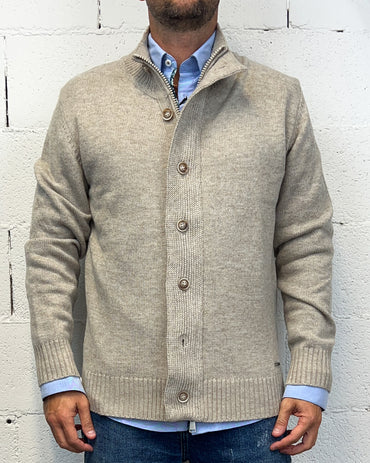 Cardigan Pull Bottoni/Zip GIANNI LUPO Beige
