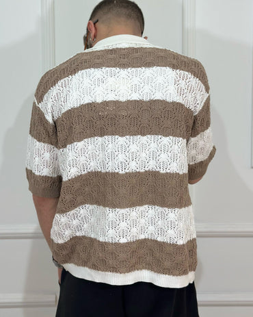 Camicia Filo QYB Righe Coffee