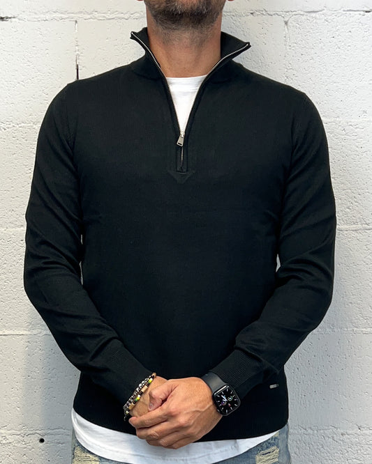 Pull Zip GIANNI LUPO Black Viscosa
