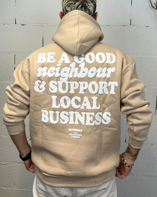 Felpa DROPIN Cappuccio “Be a Good” Crema