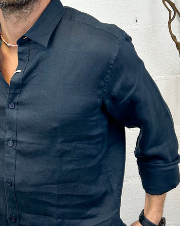 Camicia Lino Classic GIANNI LUPO Navy