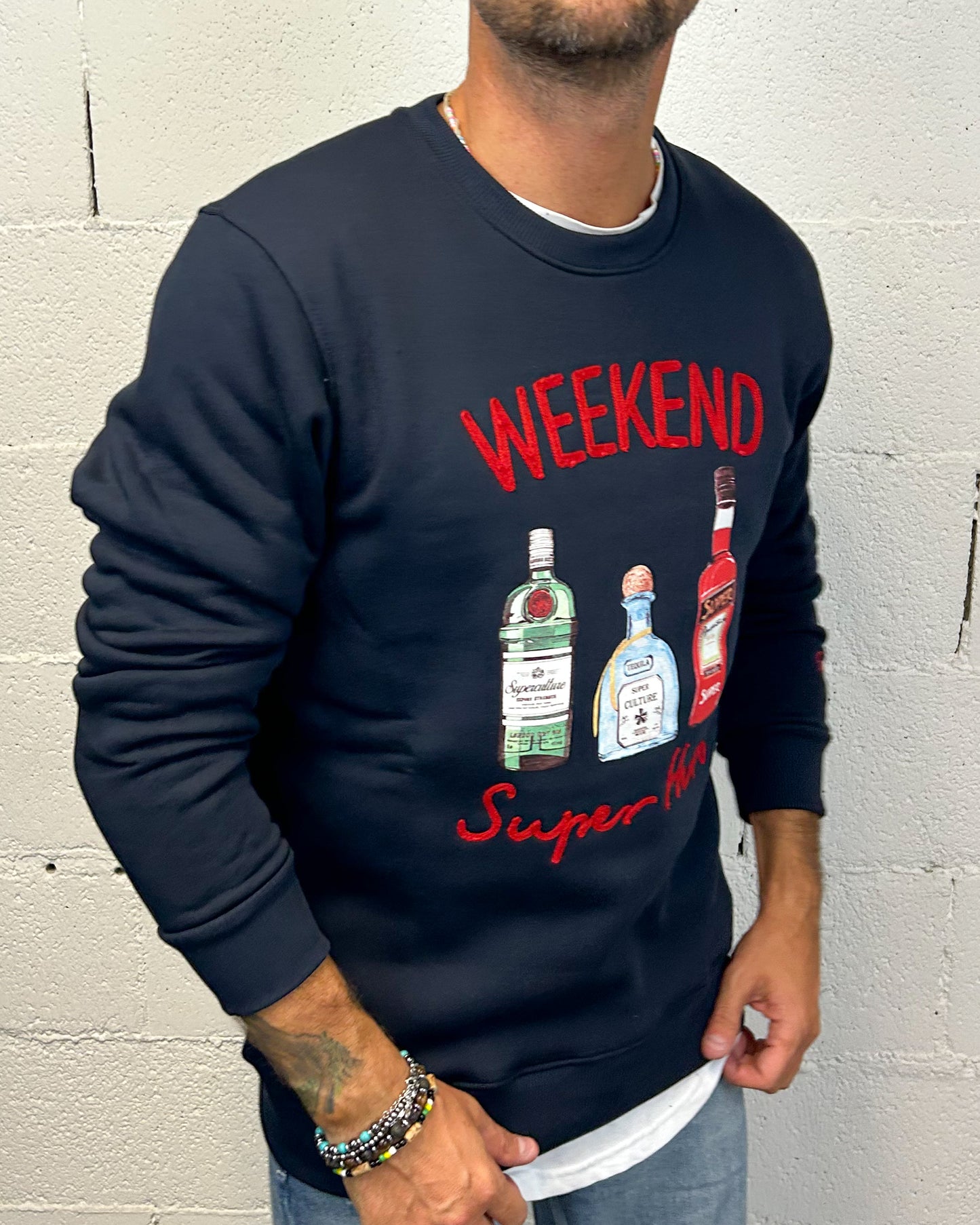 Felpa SUPERCULTURE Weekend Hero Blu