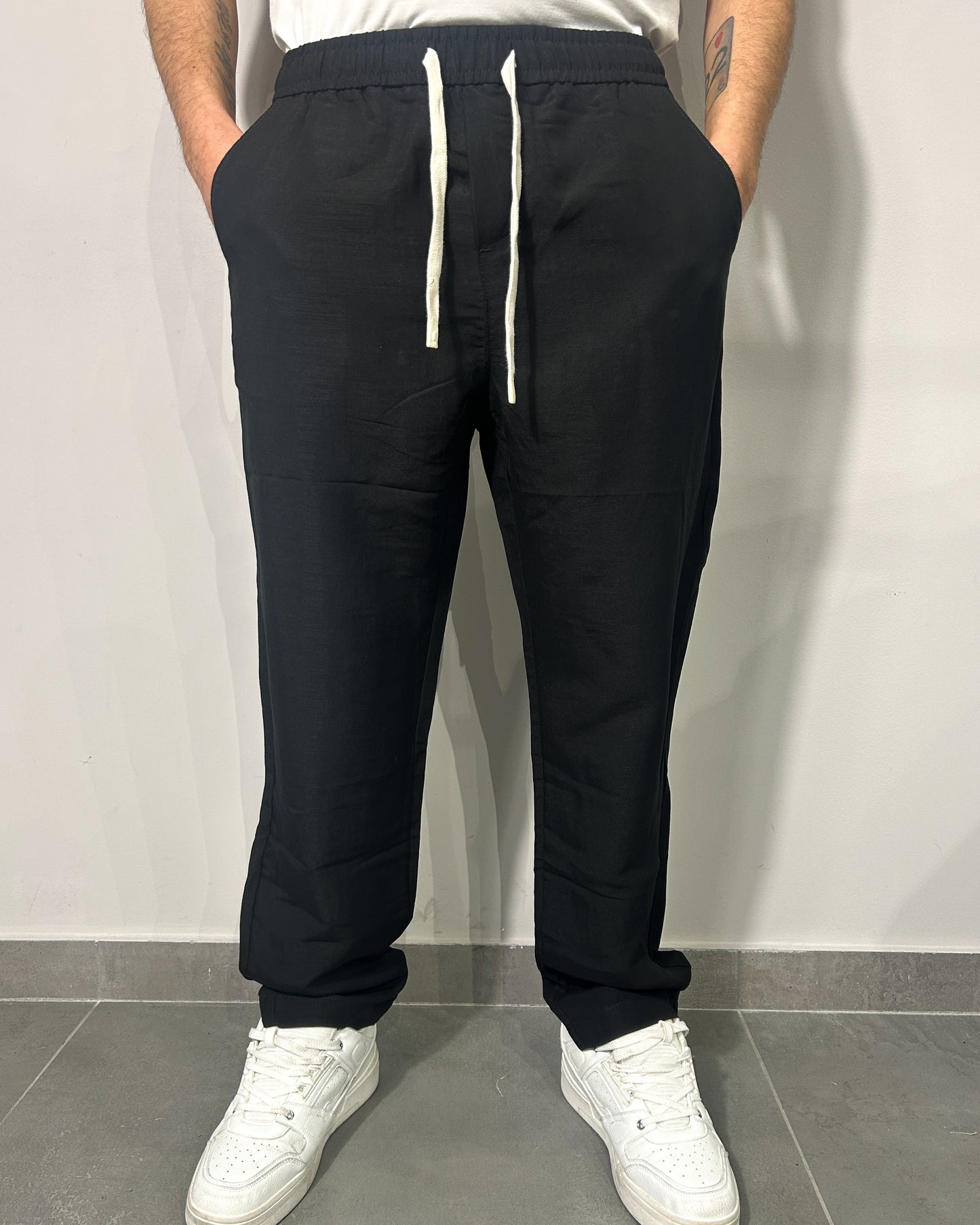 Pantalaccio Lino Cotone CHROY Black