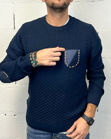 Maglioncino Blu BLACKSUNDAY Taschino/Toppa