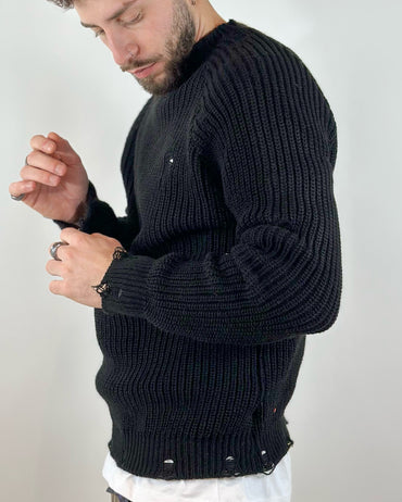 Maglione Con Rotture ONLYONE Nero