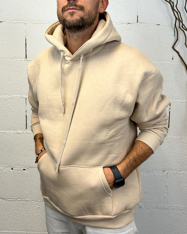 Felpa DROPIN Cappuccio “Be a Good” Crema