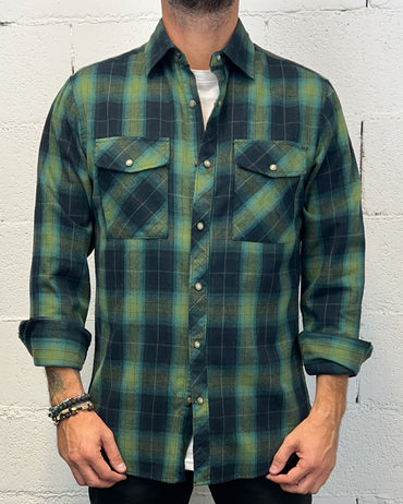 Camicia Forest GIANNI LUPO Bott Madreperla Green