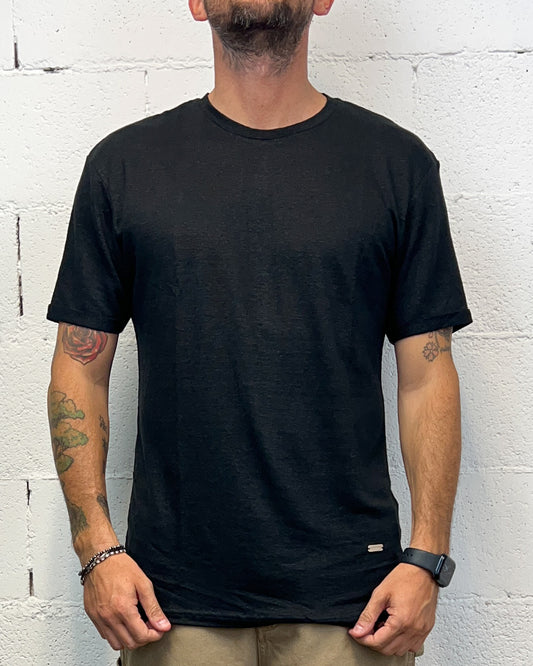 T-Shirt 100% lino GIANNI LUPO Nera