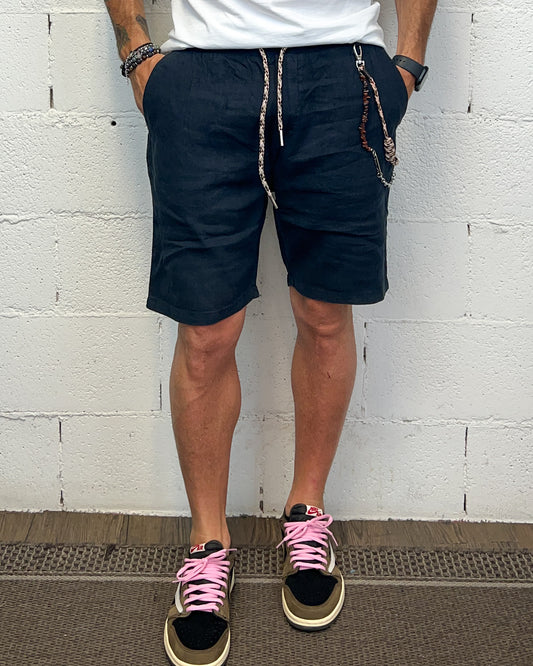Bermuda Lino GIANNI LUPO Blu Navy