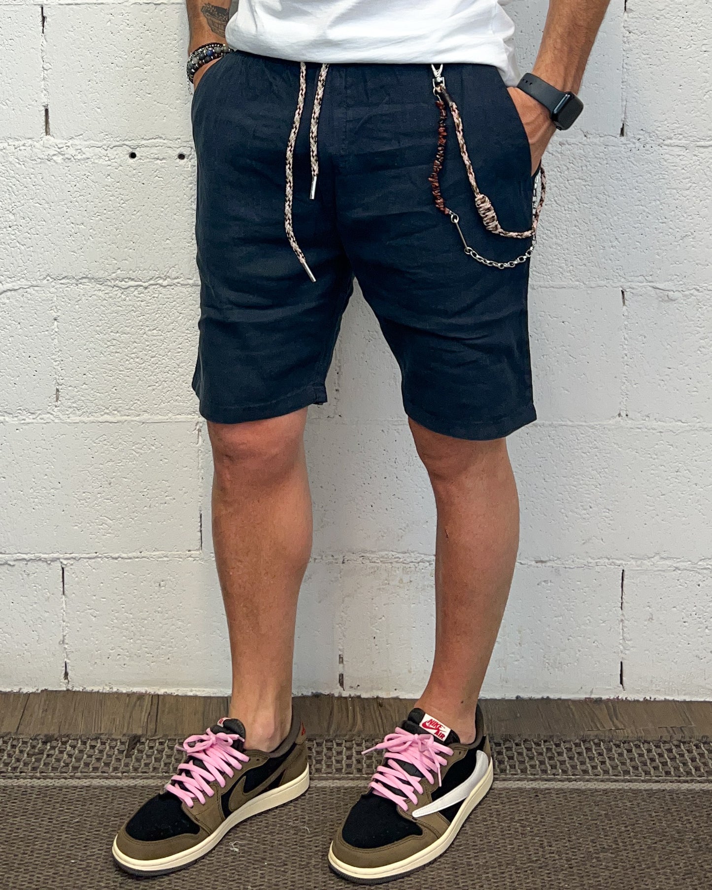 Bermuda Lino GIANNI LUPO Blu Navy