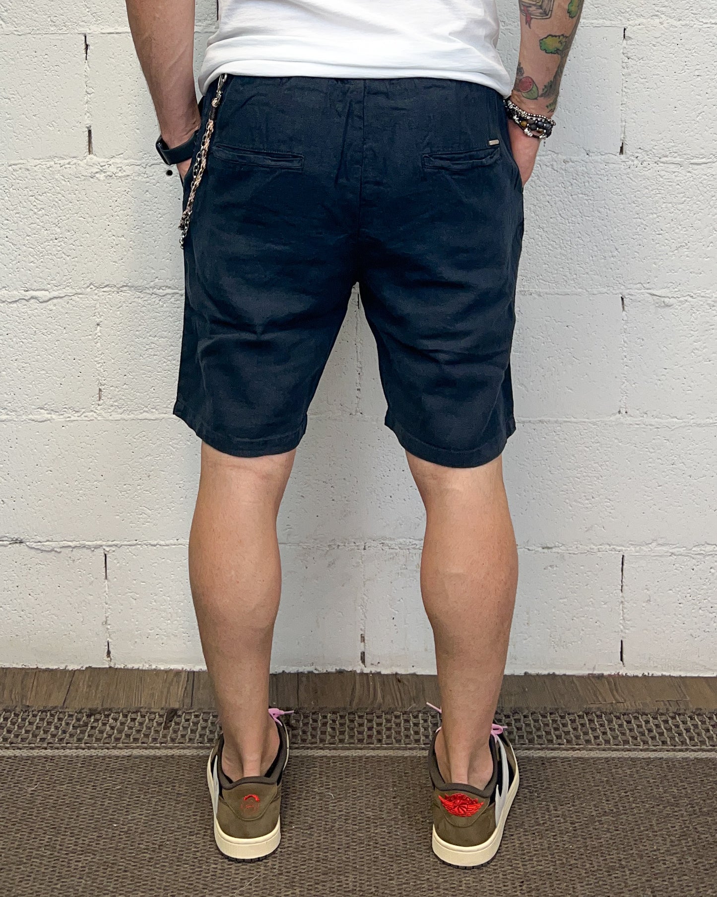 Bermuda Lino GIANNI LUPO Blu Navy