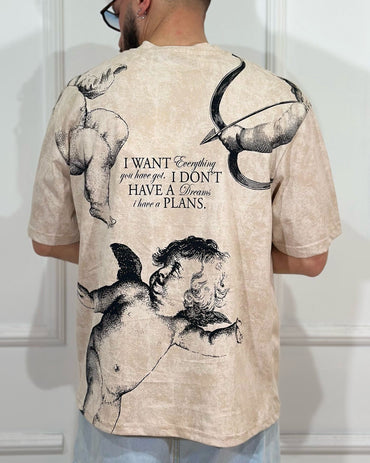 T-Shirt BoxFit ONLYONE I Want Everything Avorio