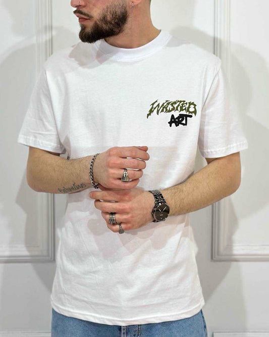 T-Shirt ONLYONE Wasted Art Bianca