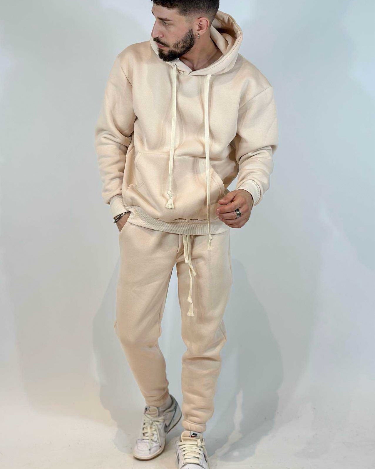 Tuta Completa ADON Felpata Policotone Beige