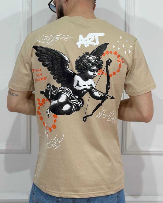 T-Shirt ONLYONE Wasted Art Beige